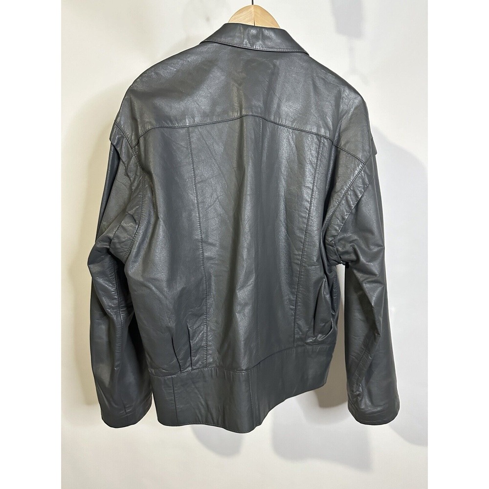 Supreme Gray Leather Womens Bomber Style Jacket/coat Tailor  made in Seoul Korea - Picture 2 of 14
